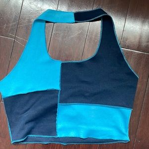 Blue crop top from SHEIN; Size S